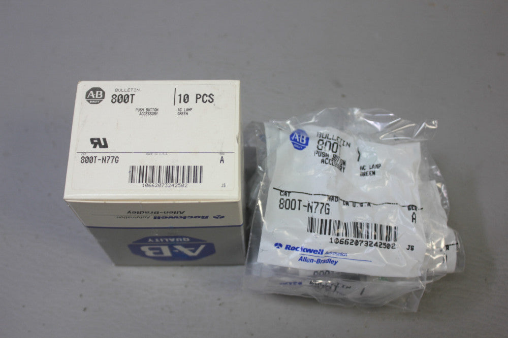 10 NEW ALLEN BRADLEY PUSH BUTTON LAMPS 800T-N77G A