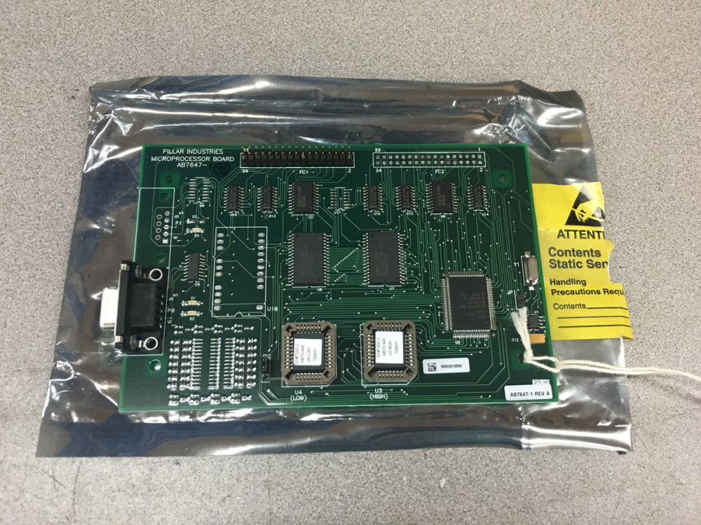 NEW NO BOX PILLAR INDUSTRIES MICROPROCESSOR BOARD AB7647-1