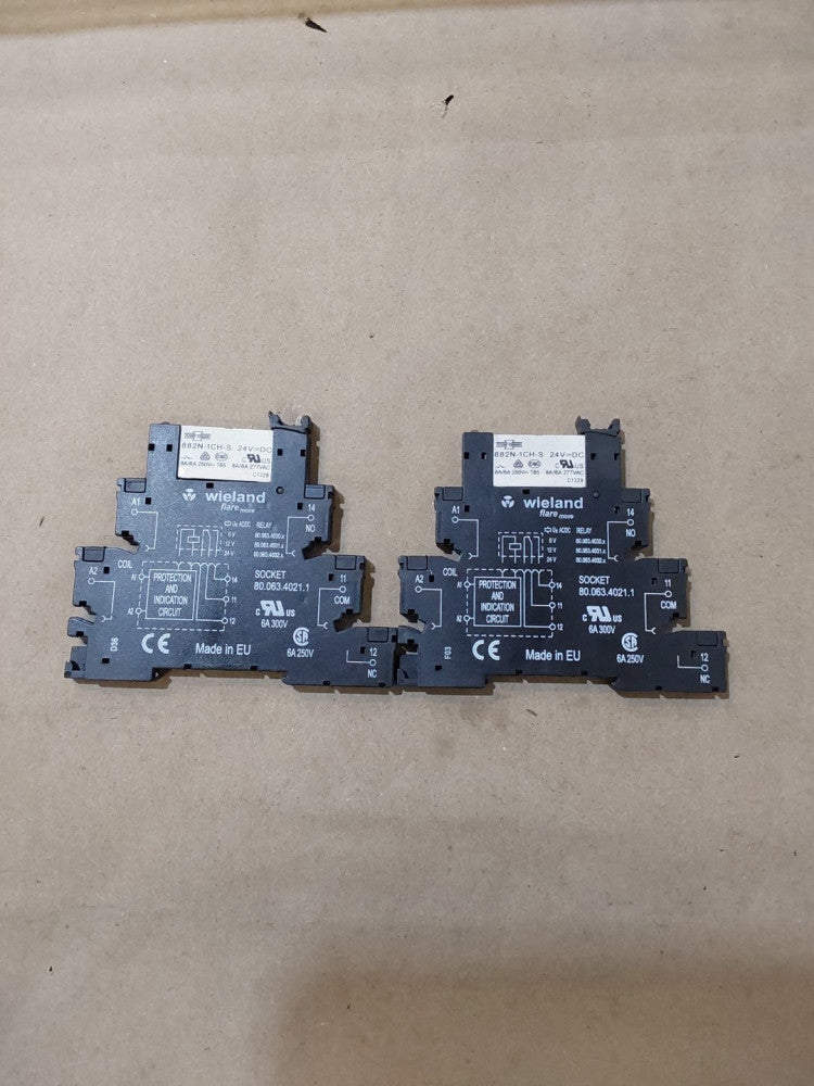 Wieland Relay Terminal Block / 882N-1CH-S  24V Relay (LOT OF 2) 