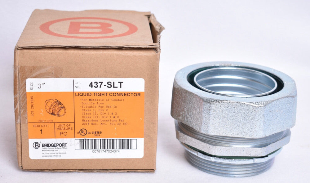 Bridgeport 3" Malleable Liquidtight Straight Connector  437-SLT