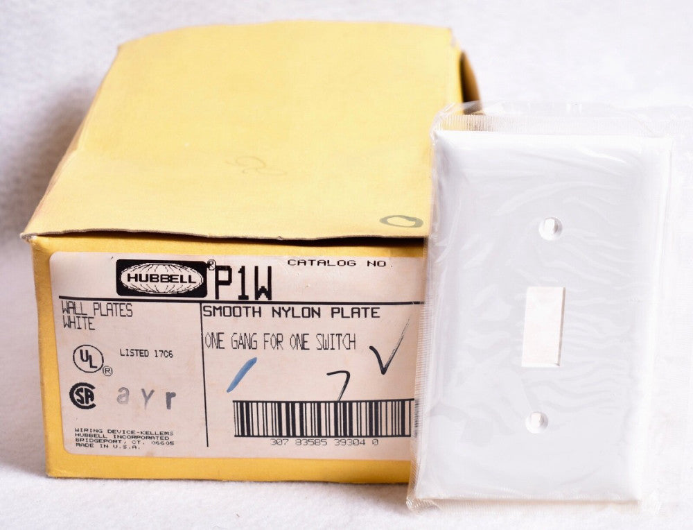 24 Count Hubbell Wiring Device White Toggle Switch Wall Plates P1W