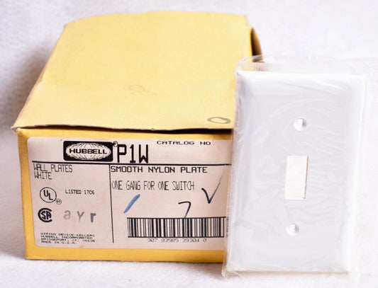 24 Count Hubbell Wiring Device White Toggle Switch Wall Plates P1W