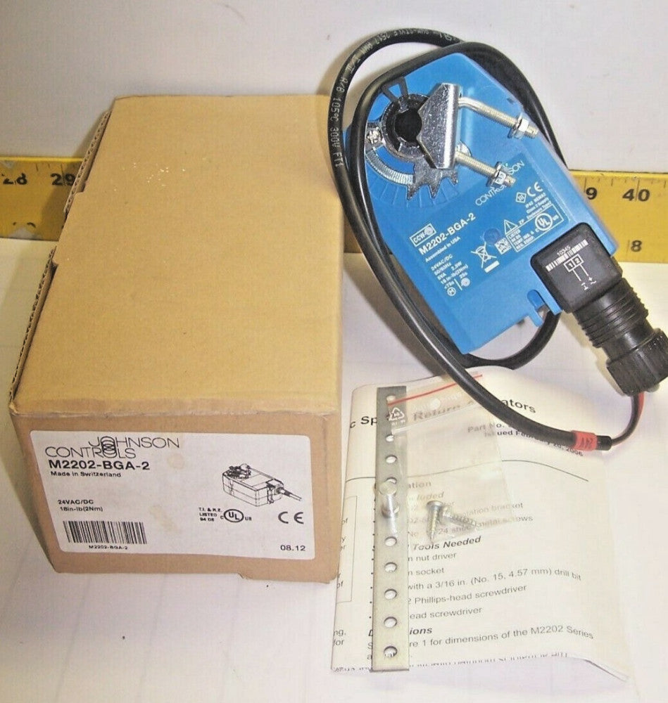 New Johnson Controls Electric Spring Return Actuator 24 VAC/DC  M2202-BGA-2