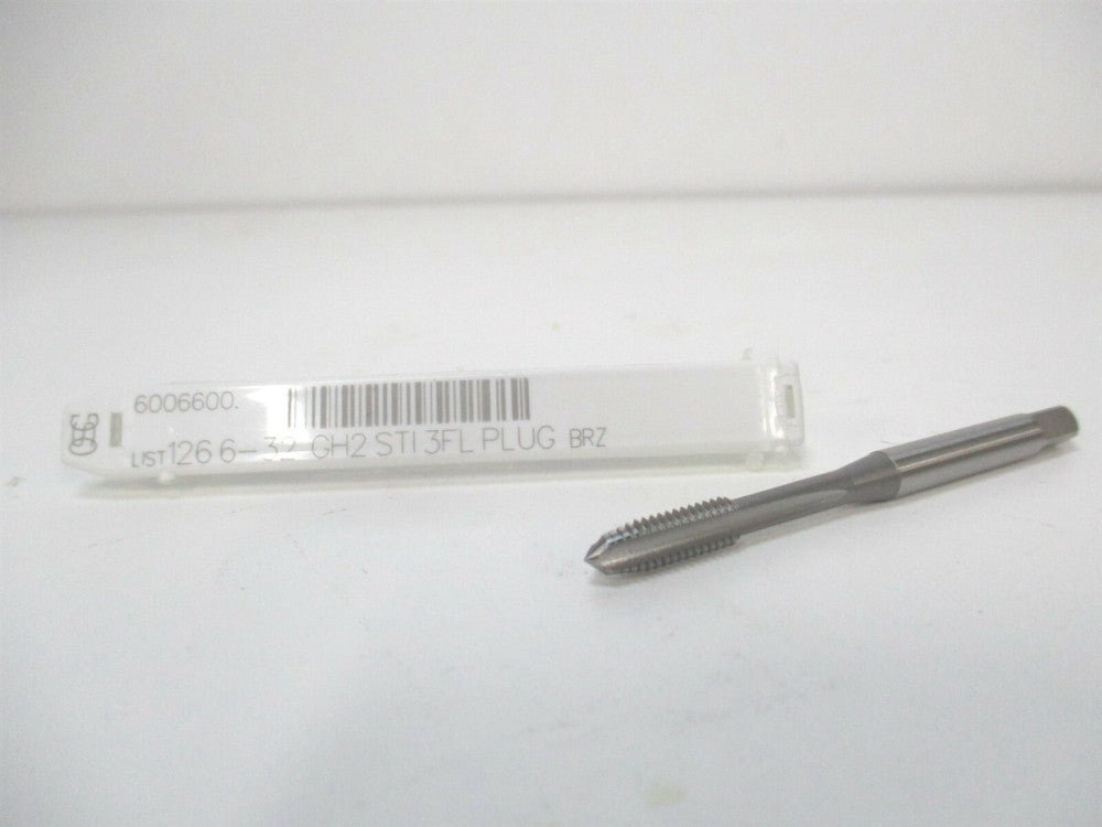 OSG (6006600) #6-32 UNC H2 3-Flute Plug Chamfer Bright Finish HSS STI Tap 