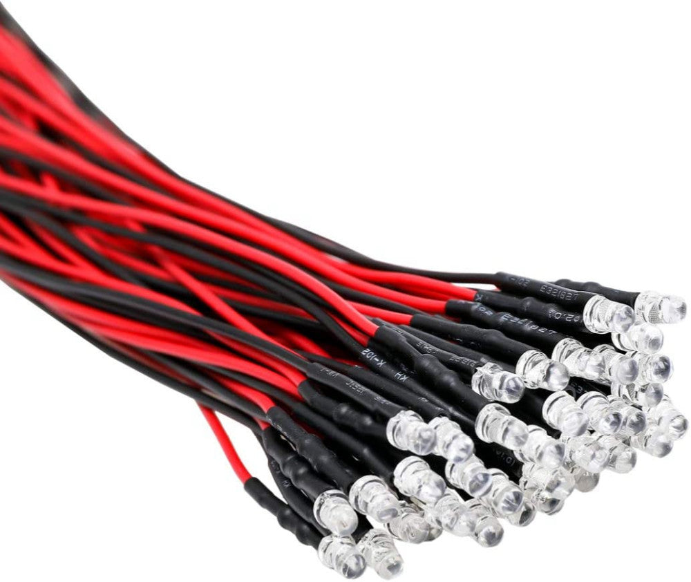30Pcs 12 Volt 3Mm Red Blinking LED Lights Emitting Diodes (1.5Hz Single Color Fl