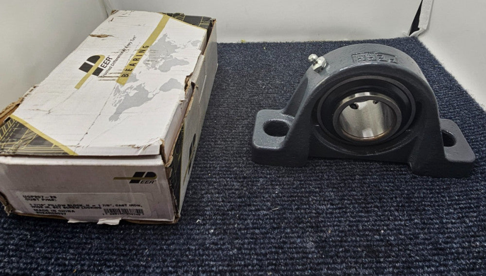 Peer UCP207-23: 1-7/16" Cast Iron Pillow Block Bearing, 1-7/8" Height