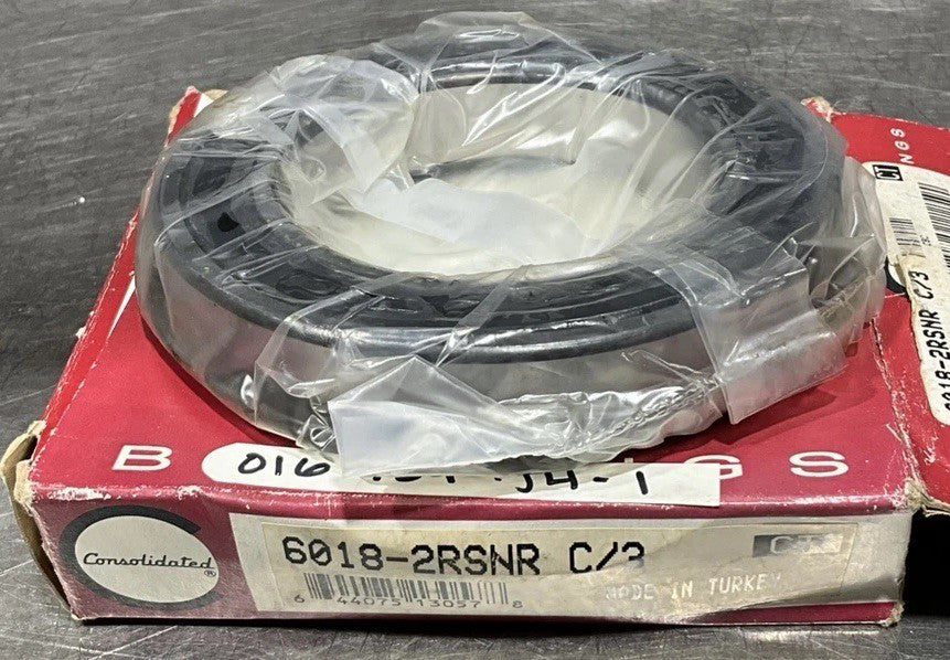 6018-2RSNR C/3 Deep Groove Ball Bearing Double Sealed Snap Ring NOS