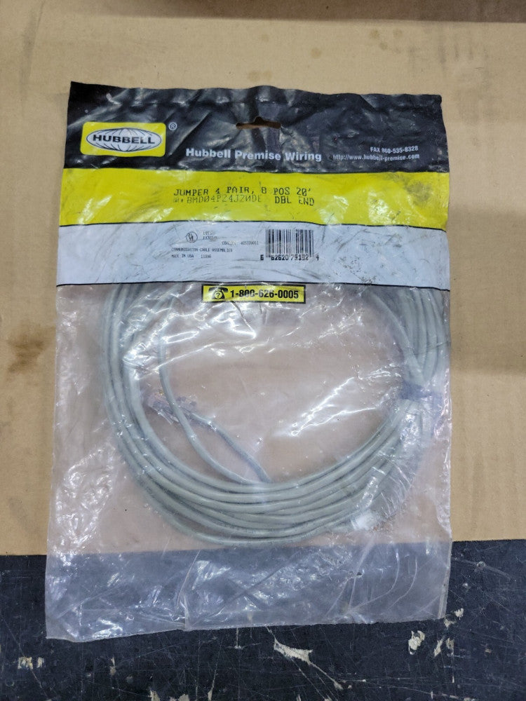 Hubbel Jumper 4-pair, 8 Position, Single End, Gray Cables