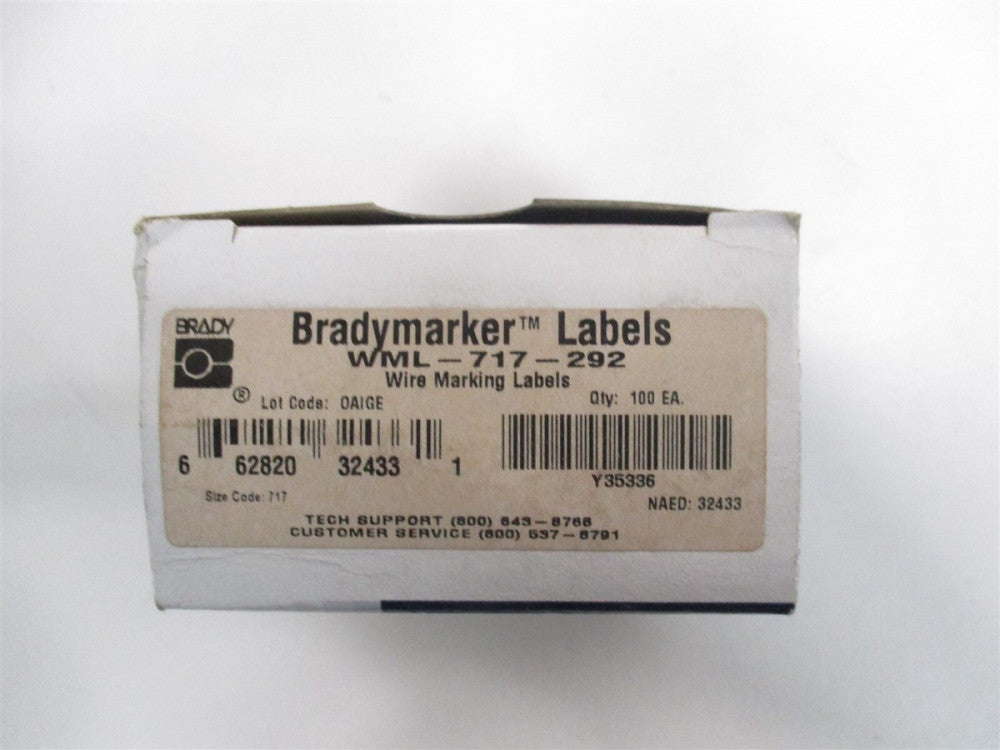 Brady WML-717-292 White Cable Mark Label 1-1/2" W X 4" H Box Of 100 Per Sale