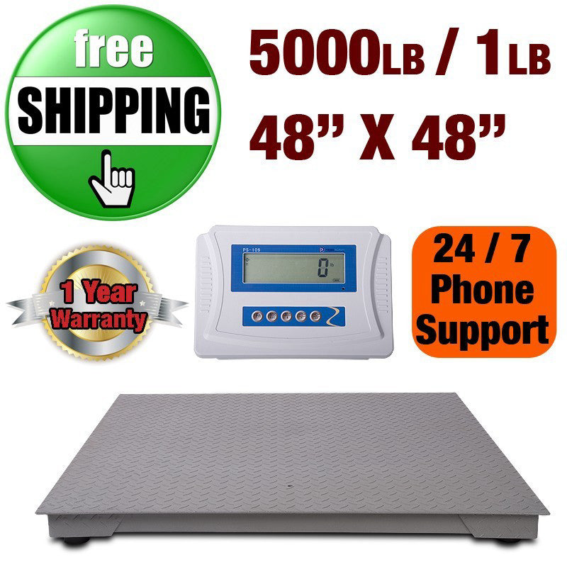 Prime Scale Series 5000x1lb Floor Scale 48"x48" with PS-IN109 Indicator