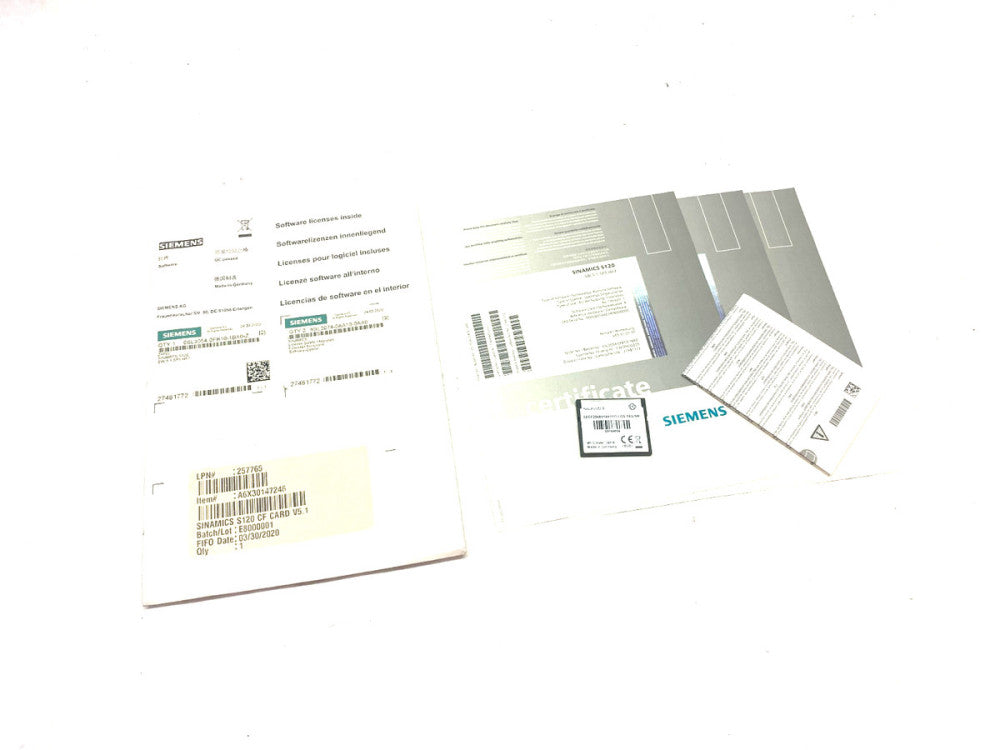 Siemens 6SL3054-0FB10-1BA0-Z SINAMICS S120 CompactFlash Card V5.1 SP1