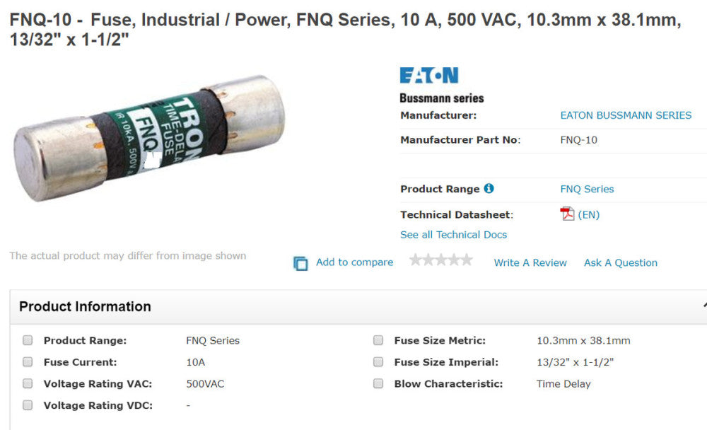 (2) - PACK FNQ-10 COOPER BUSSMANN BUSS TRON TIME DELAY FUSE [C4S2]