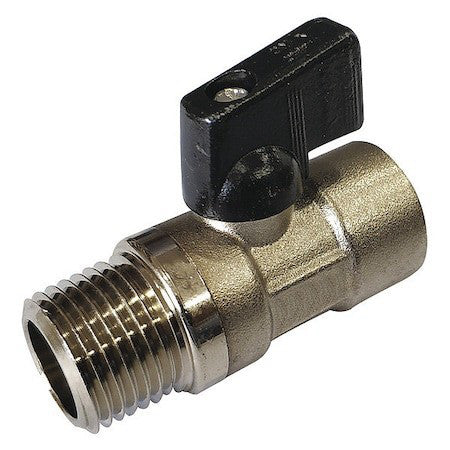 Zoro Select G-Mvsp-25M 1/4" Fnpt X Mnpt Brass Mini Ball Valve Inline