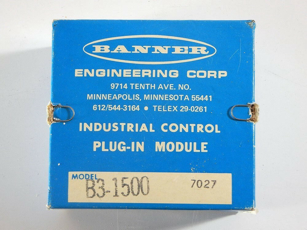 Banner Control Plug-In On Off ~ Module ~ B3-1500 ~ B31500 ~ New In Original Box