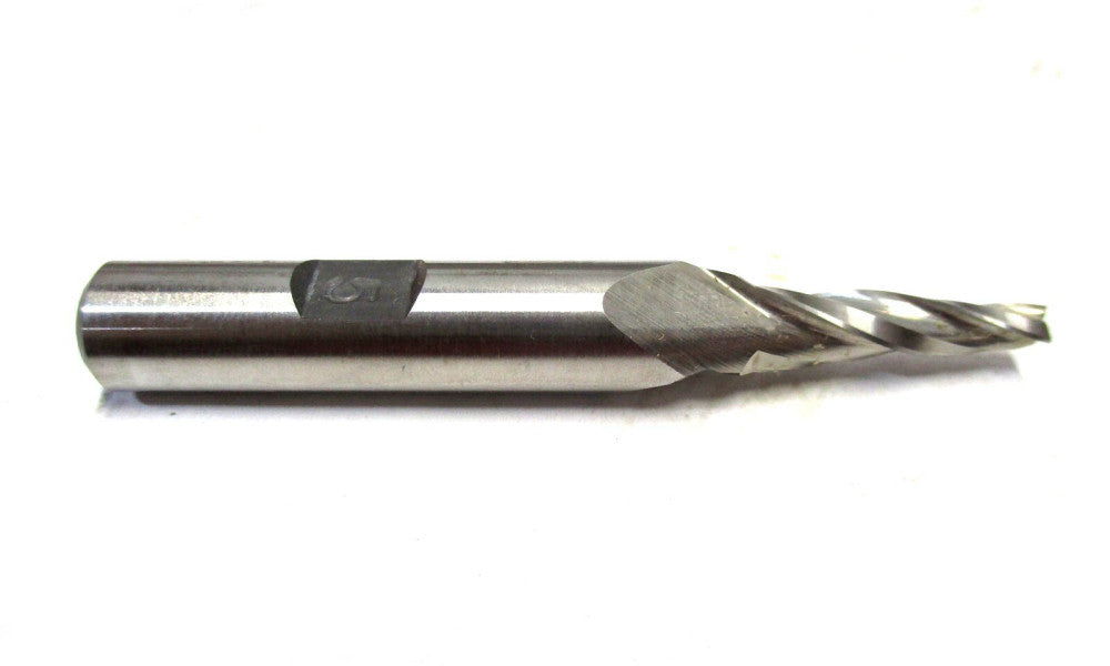 NEW 1/8 x 3/8 x 3/4 x 2-1/2 5° Per Side 3Fl CC RH HSS Tapered Square End Mill