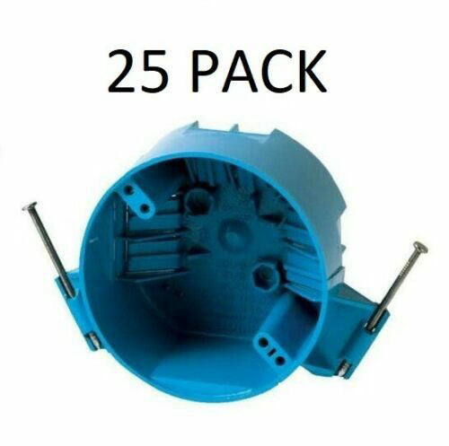 25 PACK B520A 4" Ceiling Round Electrical Box New Work with Nails 20 Cubic Inch