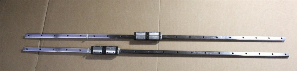 THK (2) 46.5" LINEAR GUIDE RAILS W/ 4 BEARING BLOCKS SSR15