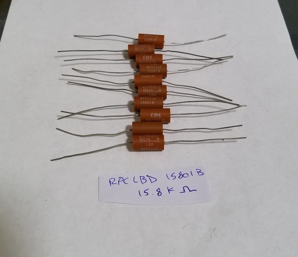 (10) VINTAGE RPC 15.8K OHM LBD 15801B RESISTORS