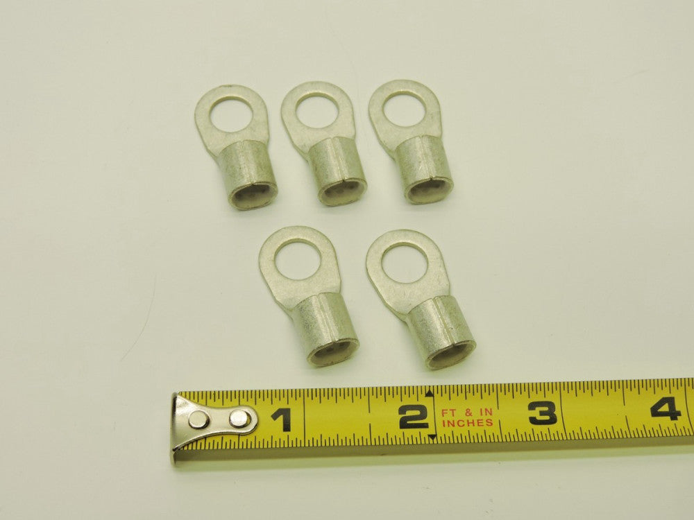 (5 pk) Copper Tinned Lug 1 Gauge 3/8" Hole Battery Cable Connector Terminal Lot