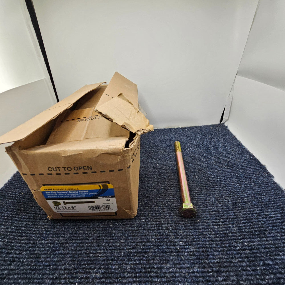 (10 PIECES) Hillman 661894 1/2-in-13 X 6-in Yellow Zinc Standard (SAE) Hex Bolts