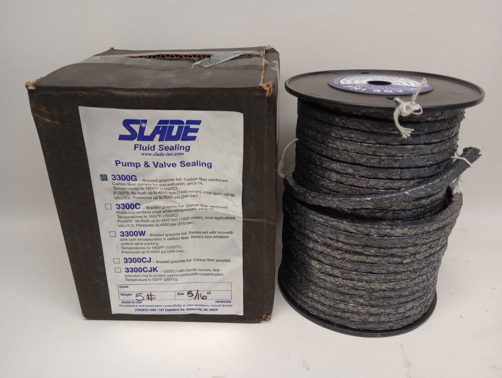 Slade 3300G 5LB 5/16 Braided Graphite Foil Seal 5Lb Box Size 5/16"
