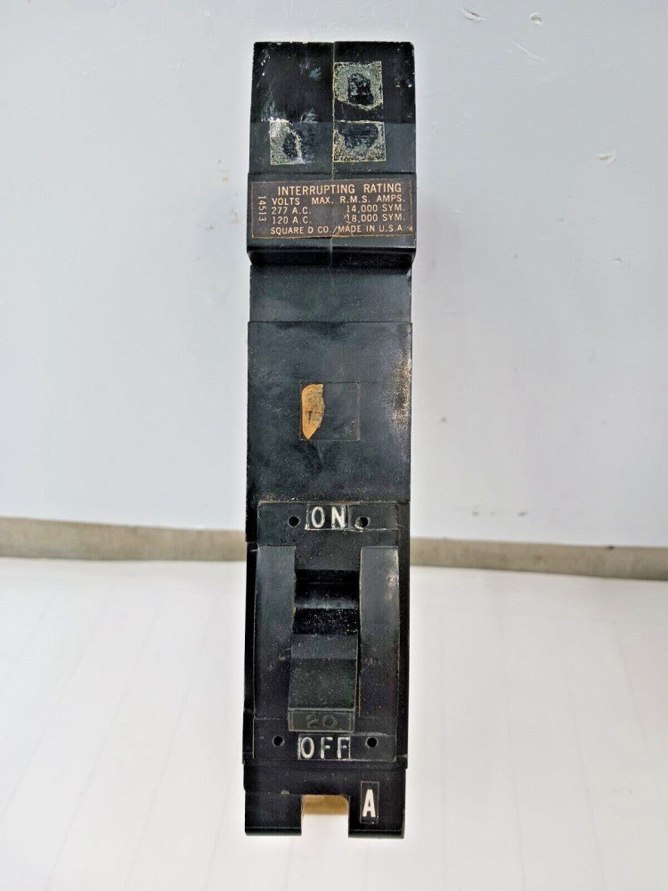 SQUARE D 20 AMP CIRCUIT BREAKER 1 POLE 277 VAC FY-14020-A