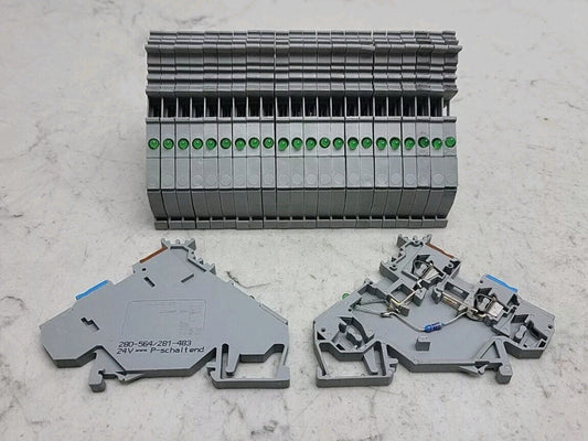 24 Pack Wago 280-564/281-483 3 Conductor Switching Sensor Supply Terminal Block