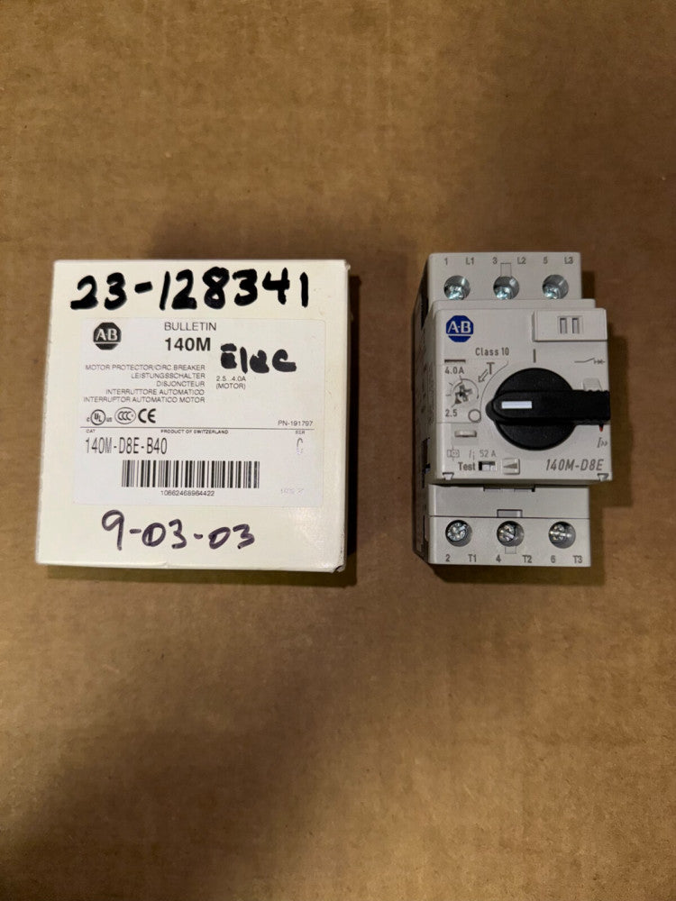 ALLEN BRADLEY 140M-D8E-B40 MOTOR PROTECTOR/ CIRC. BREAKER, SERIES-C NEW OPEN BOX