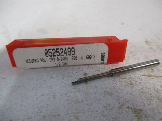 (ACC-BB80600) 0.08" x 0.6" x 1/8" 1-1/2" OAL Solid Carbide RH Boring Bar 