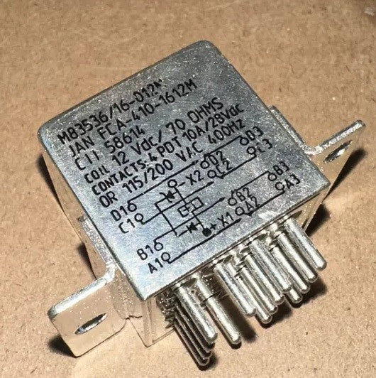 MSD Relay M83536/16-012M, 12volt/70amp, 4pdt 10a/28vdc Or 115/200 Vac 400hz