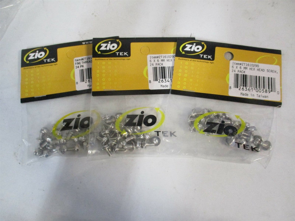 Ziotek (ZT1610515) Fine Thread Hex Head Screws 24 Pieces - Lot of 3