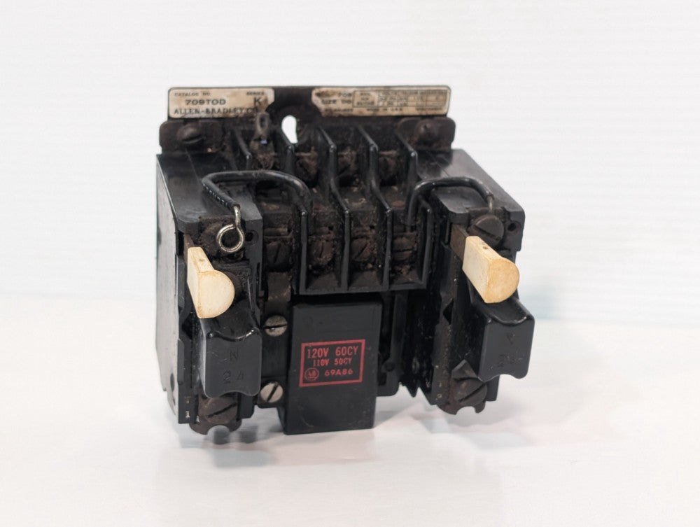 Allen Bradley 709-T0D Motor Starter, 3 Phase, 120v Coil @ 60Hz,Size 00, Series K