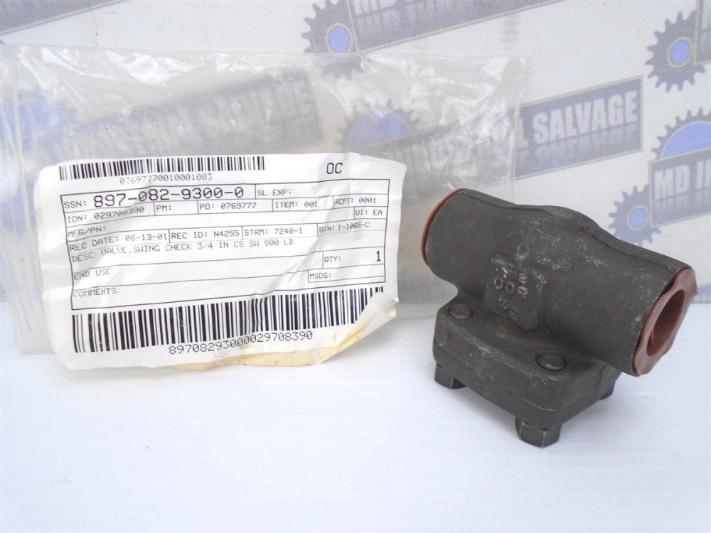 NEWCO - 38S-FS2 - 3/4" Socket Weld S.CHECK VALVE - 800 - 1975 PSI - A105 CR13.HF