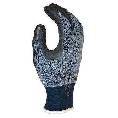 Showa 341Xl-09 Coated Gloves, Latex, Rough, Palm, 2 Abrasion Level, Gray, Xl