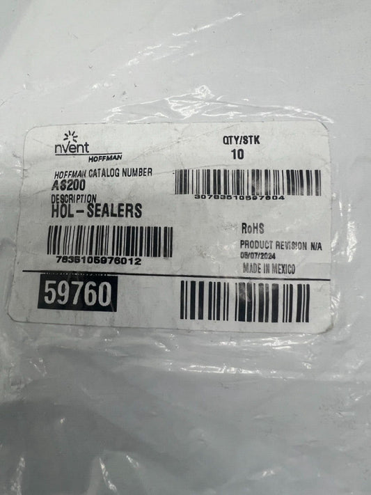 (QTY 10) nVent 59760 Hoffman Hol-Sealer Enclosure Hole Seal AS200