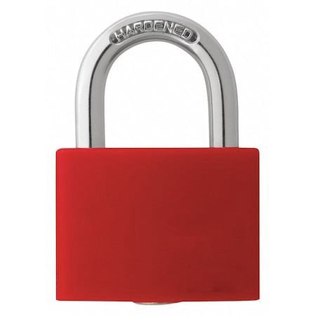 Zoro Select 48Jr18 Lockout Padlock,Ka,Red,1-7/16"H