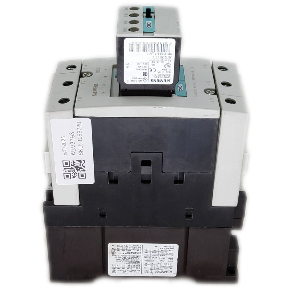 Siemens  Contactor w/ 3RH1921-1LA11 Aux Contact Block 3RT1044-1B