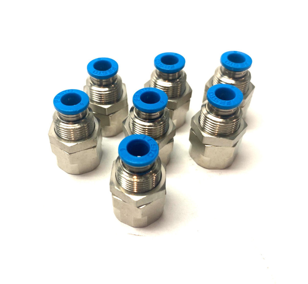 Festo QSSF-1/4-6-B Bulkhead Push-In Fitting G1/4" x 6mm Tube 153164 LOT OF 7