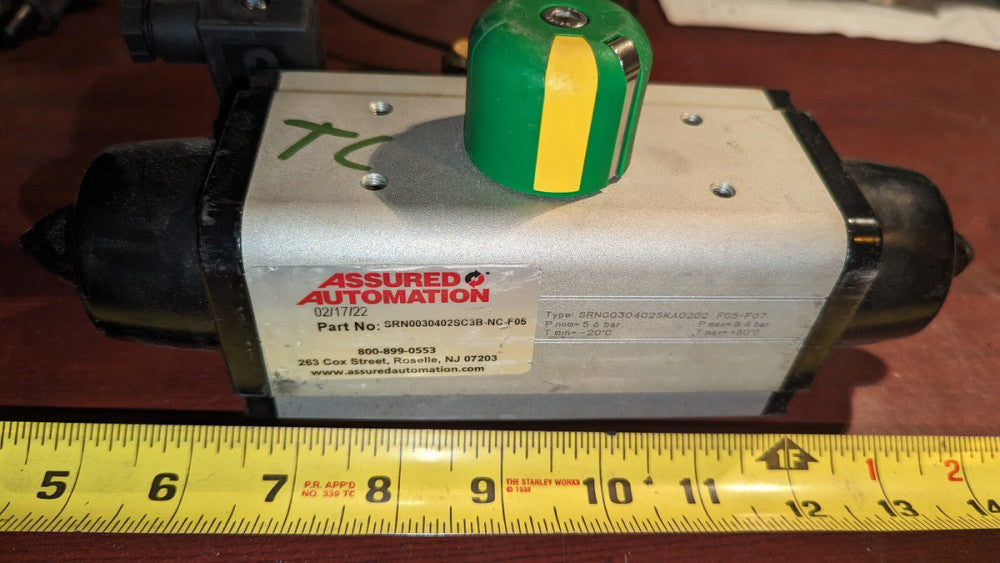 (1) Assured Automation SRN 0030402S-C3B-NC-F05 Valve w Versa CB Actuator