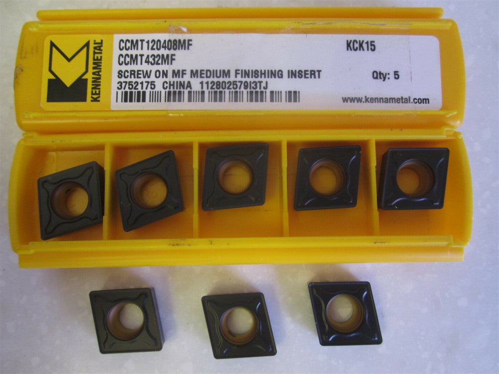 Kennametal (3752175) Carbide Turning Inserts CCMT Size 432 Grade KCK15 8 Pcs