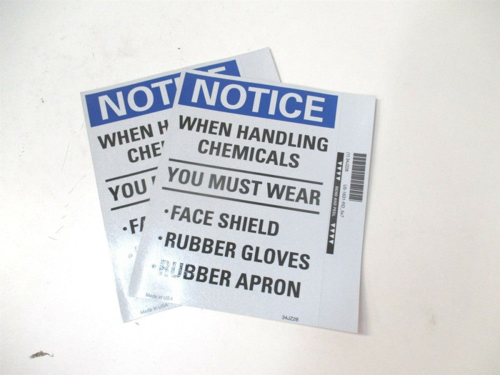 Lyle (U5-1631-RD_5X7) 5" x 7" When Handling Chemicals Rectangle Sign - Lot of 2 