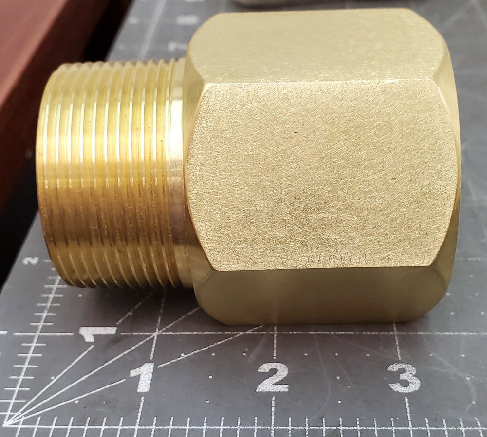 1 ½” MALE NPT TO 1 ½” FEMALE BSPT BRASS PIPE ADAPTOR [B4B2]]