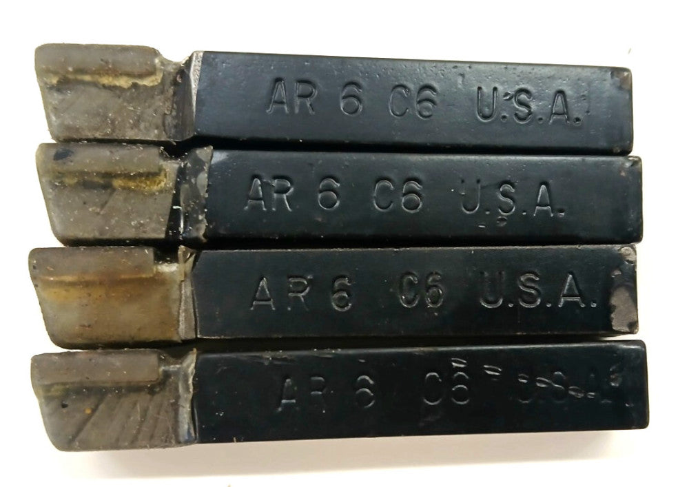 BRAZED TOOL BIT AR 6 GRADE C6 SHANK TIP 3/8 IN. OAL 2-1/2 IN.  LOT OF 4