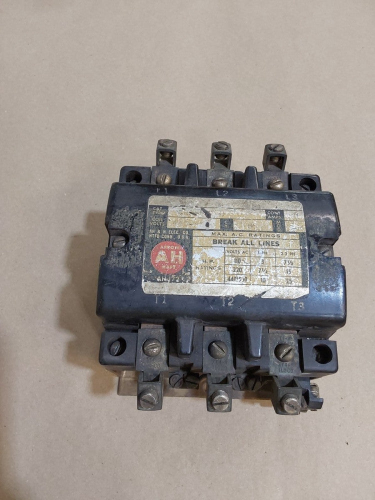 ARROW HART CRA-231-U, SIZE 2, 3 POLE CONTACTOR 