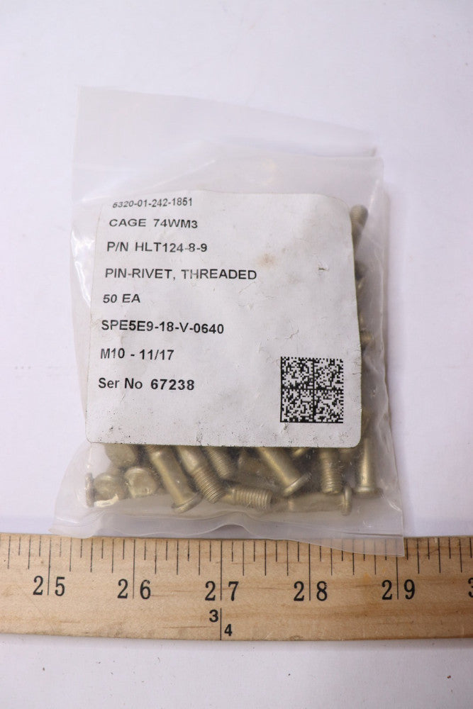 (50-Pk) Pin Rivet Threaded HLT124-8-9