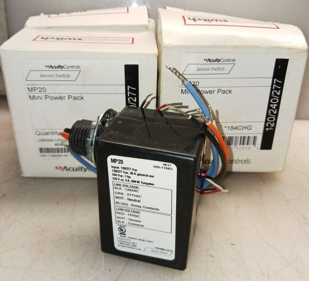 (4) LOT OF 4 NEW ACUITY MP20 MINI POWER PACK 120/277 VAC LV 15 VDC