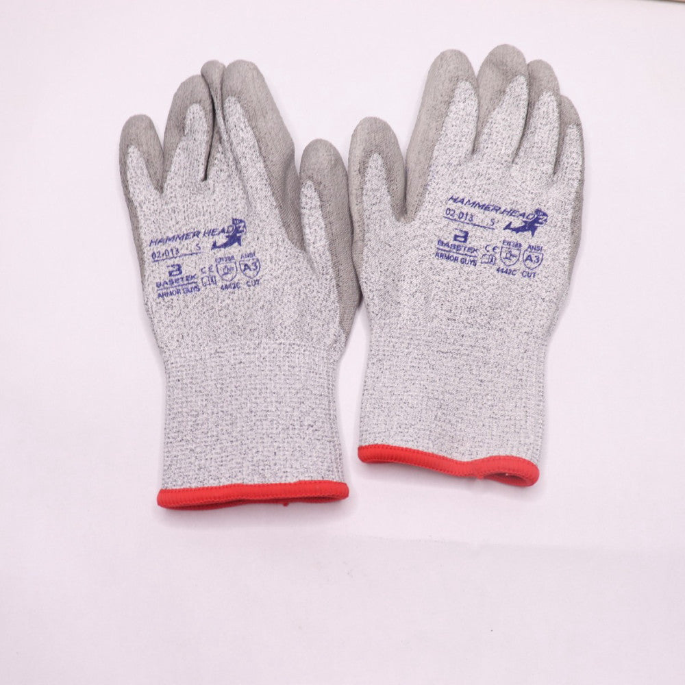 (Pair) Hammer Head Polyurethane Palm Gloves w/ Gray Basetek Shell S 02-013HH/S
