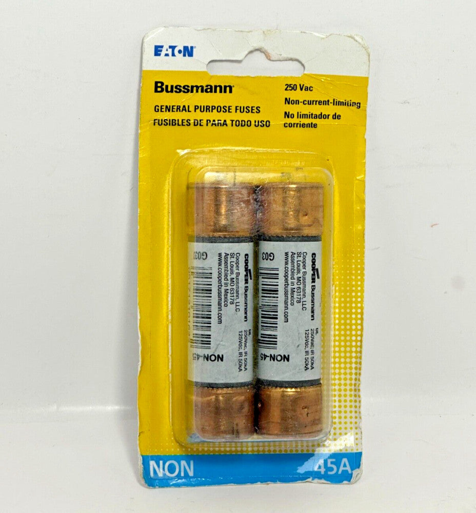 2-Pack Eaton Bussman BP/NON-45 NON-45 45 Amp Fuses 45A