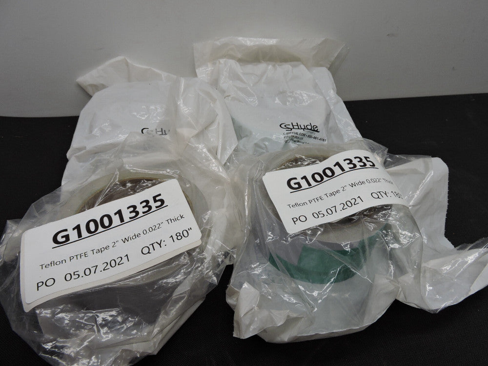 (4) - CS Hyde 15-20A-2-5 20 Mil Skived Teflon w/ Acrylic Adhesive (2" x 5 Yards)