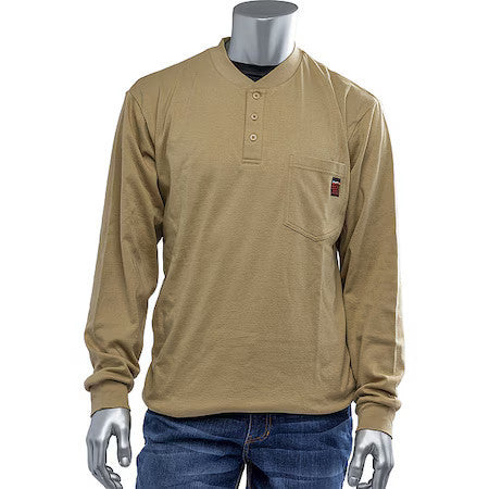 Pip 385-Frhn-(Tn)-L Men's Flame-Resistant Shirt, 10.6 Cal/Sq Cm, L, Aramid